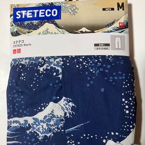 新品!ユニクロ ステテコ ショートパンツ Mサイズ 富嶽三十六景 神奈川沖浪裏