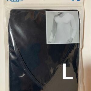 新品!ユニクロ エアリズム 長袖 ネイビー Lサイズ