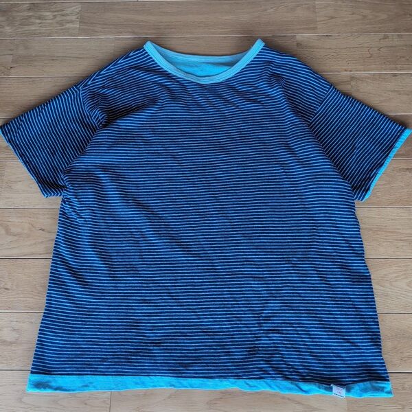 ウエアハウス WAREHOUSE リバーシブルTシャツ 青系 40サイズ 美品