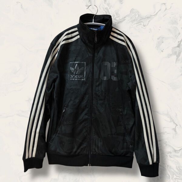 adidasトラックジャケット 総柄 トレフォイル ファイヤーバード L