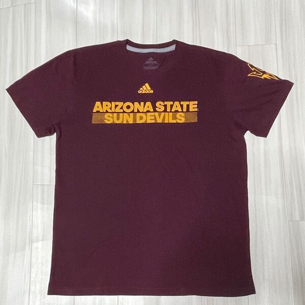 adidas ARIZONA STATE SUN DEVILS TシャツUSサイズL身幅約52、着丈約70ユーズド品洗濯済みです。