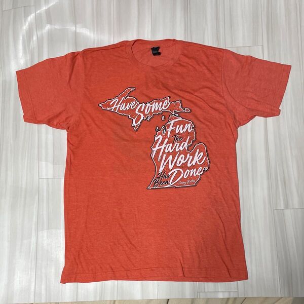 USA直輸入スポーツイベント両面プリントTシャツUSサイズL身幅約51、着丈約71ユーズド品洗濯済み。吸汗速乾性素材。