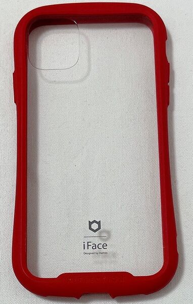 iFace Reflection iPhone 11 ケース クリア 強化ガラス (レッド)