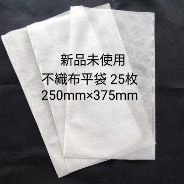 不織布 平袋 幅250mm×縦375mm 25枚セット 新品未使用 プレゼント 梱包 衝撃 傷から守る 商品保護 ポリプロピレン