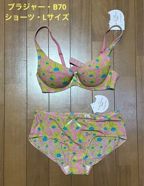 ツモリチサト tsumori chisato bit B70 セット ワコール ブラジャー ショーツ オーガニックコットン