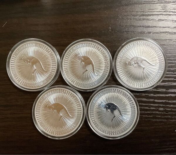 5枚 2025年 オーストラリア カンガルー 1オンス 9999銀貨 純銀