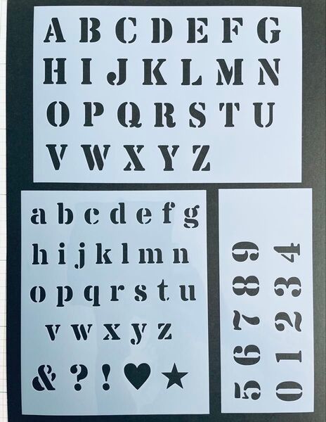 ステンシルシート アルファベット 数字 2センチ