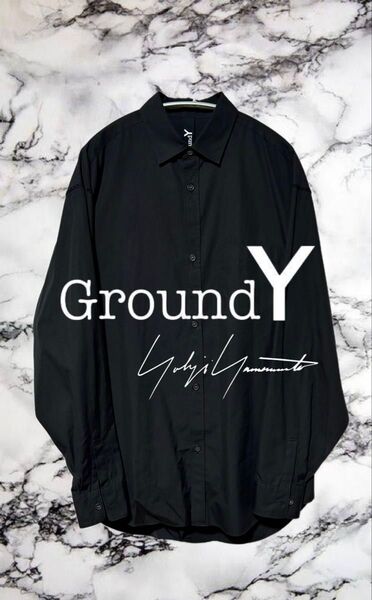 Ground Y グランドY yohji yamamoto ヨウジヤマモト ドルマリンロングシャツ 黒