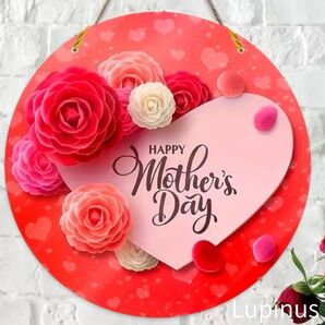 紐付き木製リース ローズフラワー ピンク レッド ハート プレゼント ギフト インテリア雑貨 壁飾り 壁掛け スタンド 置物 贈答