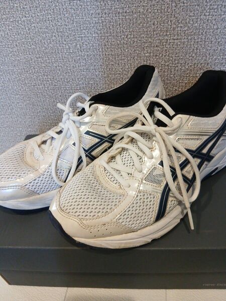 asics シューズ 25cm ホワイト/ネイビー