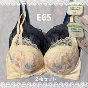 トリンプ 天使のブラ 魔法のハリ感 ノンワイヤーブラ 2枚セット E65 新品