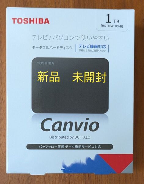 新品 バッファロー HD-TPA1U3-B USB3.0対応 ポータブルHDD 1TB