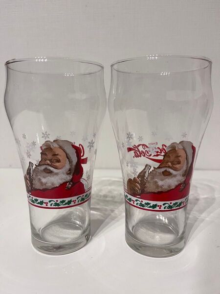 コカコーラ クリスマス グラス サンタクロース レトロ品 ※箱無し 2個