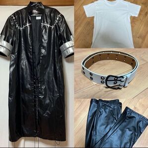 ヒロアカ 荼毘 コスプレ 衣装 黒 ロングコート L Cosplay ロングベスト ベスト 黒 ベルト ブラック