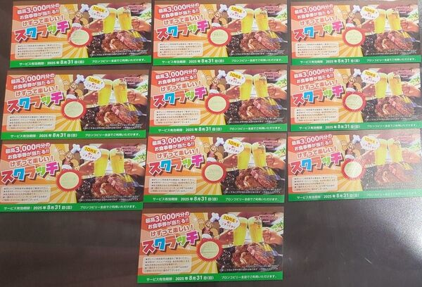 ブロンコビリー ジェラート スクラッチ ドリンクバー 値引き 10枚 無料券