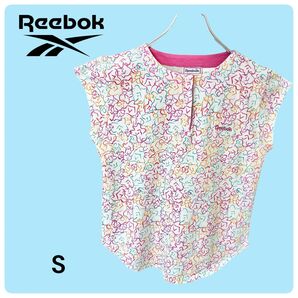 【24h内発送】Reebok リーボック フレンチスリーブ Tシャツ 花柄 ロゴ刺繍