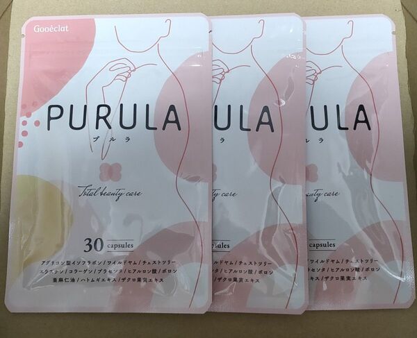 プルラ PURULA 3袋 約3ヶ月分 イコリス サプリメント アグリコン型大豆イソフラボン コラーゲン プラセンタ ヒアルロン酸