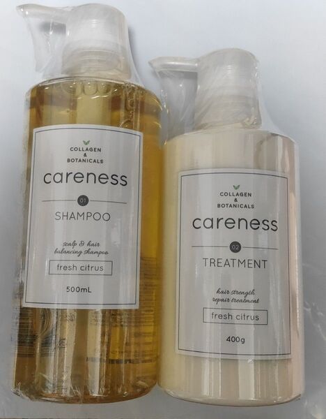 ケアネス careness シャンプー トリートメント 本体セット フレッシュシトラス 泡パック ノンシリコン くせ毛改善