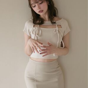 andmary アンドマリー Bebe ribbon tops ベージュ