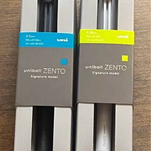uniball ユニボールzento ゼント 2本セット シグニチャーモデル ブラック0.5mm 0.38mm 新品未開封未使用