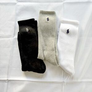 新品 POLO RALPH LAUREN ポロラルフローレン ソックス 靴下 3足セット 底パイル 25-29cm