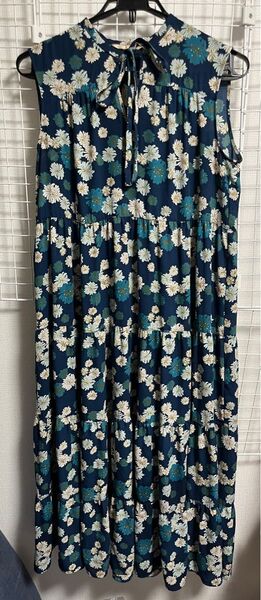 UNIQLO×PAUL&JOE コラボ 花柄 ノースリーブ ワンピース Lサイズ 青 ブルー レディース ユニクロ ファッション