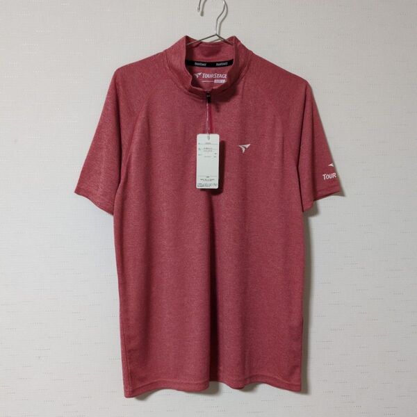 【新品】TOUR STAGE ツアーステージ メンズ ゴルフウェア 半袖 シャツ ピンク L