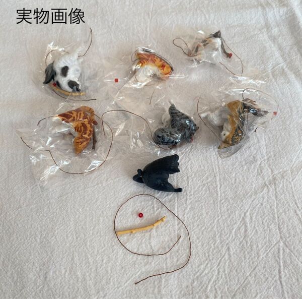 ガチャ ねこ 7匹セット 釣り アクアリウム 水槽 猫 ネコ 日和 カプセルトイ フィギュア 置物 インテリア ビオトープ