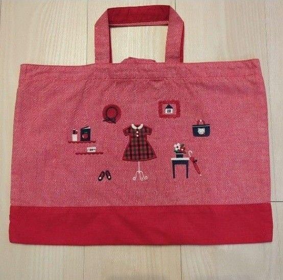 トートバッグ レッスンバッグ ファミリア familiar 刺繍 手提げ鞄 デニムバッグ 布バッグ