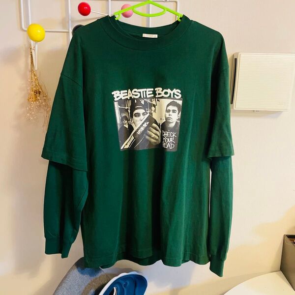 BEASTIE BOYS 長袖 半袖Tシャツ Mサイズ ダークグリーン