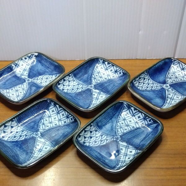 小皿 5枚セット 青 和食器 ノーブランド