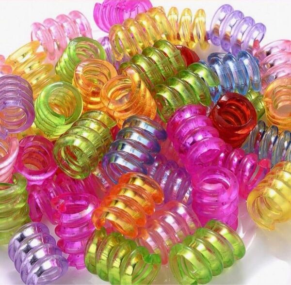 アクリルビーズ くるくる クルクル バネ パーツ カラー カラフル 12mm 30個