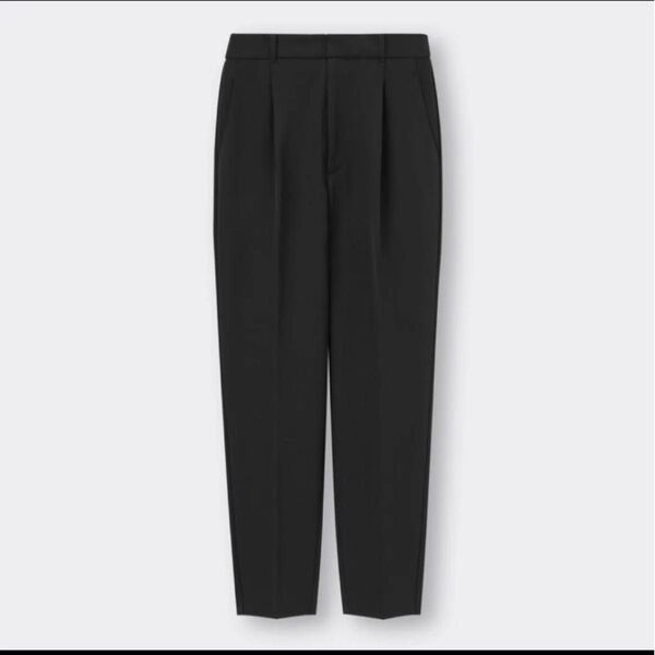 ストレッチテーパードパンツ GU M 黒 ブラック M