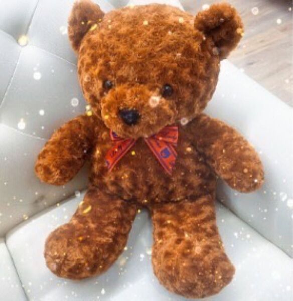 ラブリーローズベア5 茶色いクマのぬいぐるみ BIG 全長約65cm大きめ リボン付き