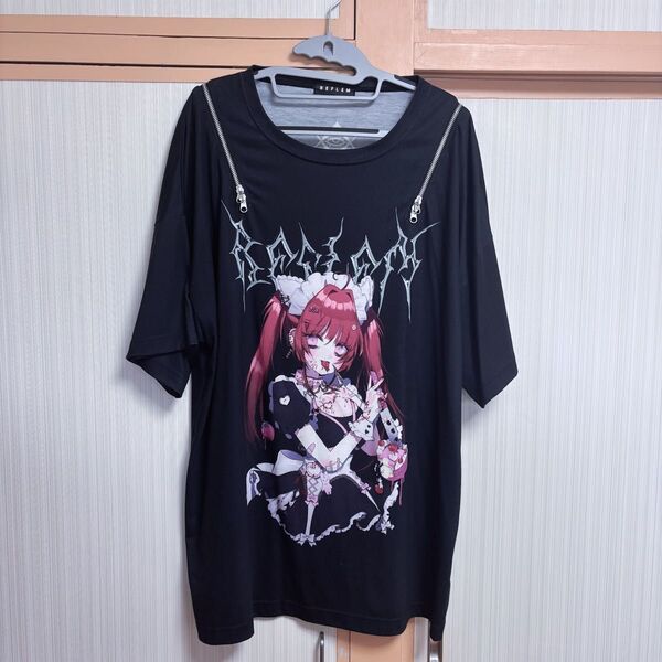 REFLEM × negi ZIP TEE uniform girl 地雷 量産型 ヤンデレ アニメtシャツ 天使界隈 サブカル