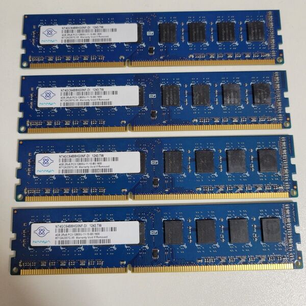 【動作確認済み】PC3-12800U DDR3-1600 4GB×4 16GB