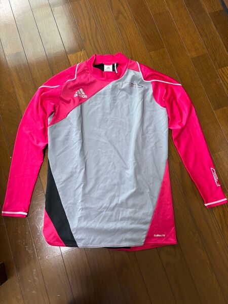 adidas 長袖スポーツウェア ピンク×グレー×ブラック