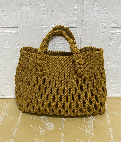 マクラメヤーンネット風バッグ【ハンドメイド】