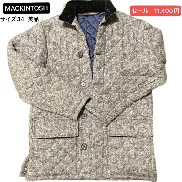 美品 MACKINTOSH キルティング ジャケット キルティングジャケット 34 マッキントッシュ アウター ウール100%