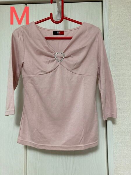 レディース 七分袖 ピンク シンプル M 清楚系 Tシャツ トップス