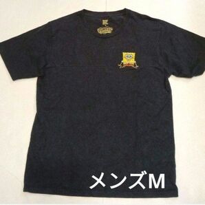 【メンズM】Tシャツ スポンジボブ 黒 綿100% グラニフ