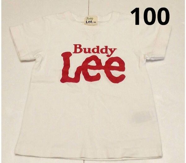 【100】キッズ Tシャツ Buddy Lee 白 半袖 ロゴ