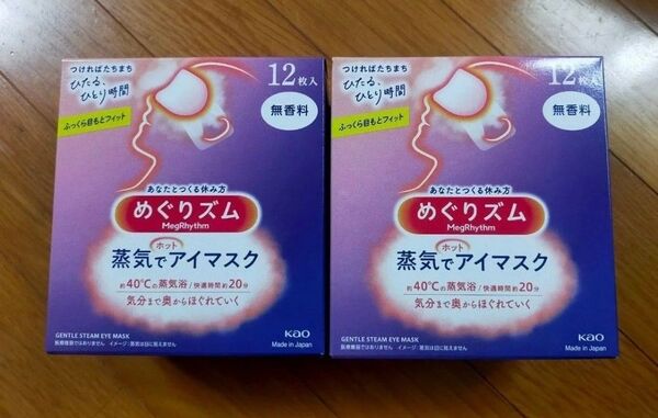 花王 蒸気でホットアイマスク めぐりズム 無香料2箱セット 24枚