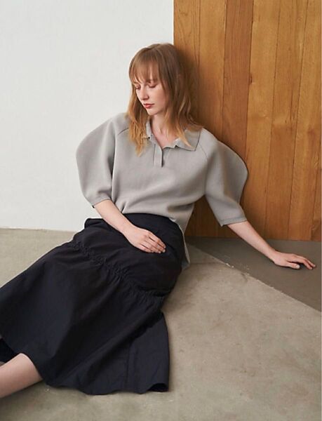 24SS エレンディーク ELENDEEK LANTERN SLEEVE KNIT TOPS ランタンスリーヴカットソー 洗える