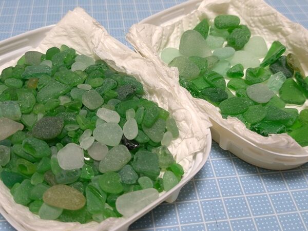 シーグラスNo.45 緑系 極小〜小 小〜中 190g