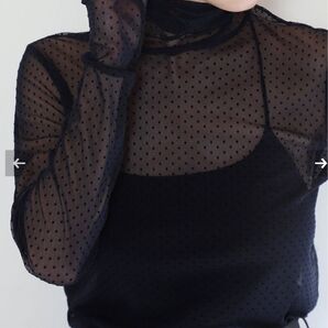 美品 VERMEIL par iena ドットフロッキーチュールプルオーバー