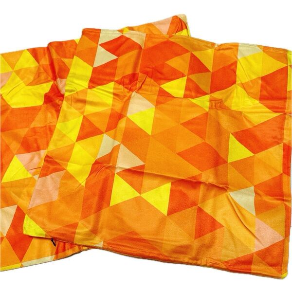 【訳あり商品】45×45cm 2個 クッションカバー オレンジ ポップ ファスナータイプ