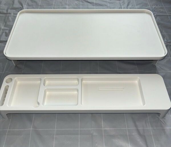 LITEM.モニタースタンド & オーガナイザー セット (ホワイト) 530×250×105 耐荷重10kg