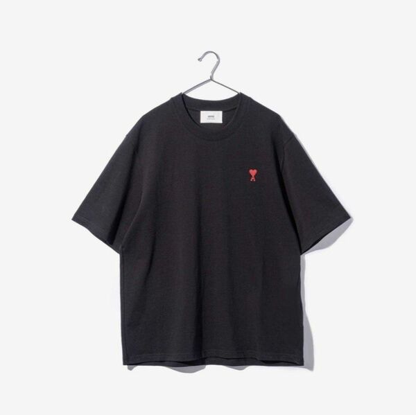 Ami paris アミパリス ブラック ユニセックスハートロゴ Tシャツ 半袖Tシャツ 半袖 M 黒