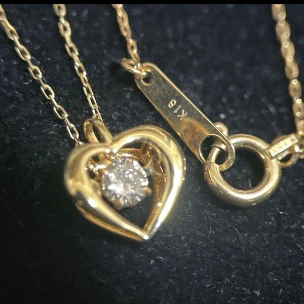 K18 0.88g 0.08CT★ダイヤモンド ネックレス★箱付き